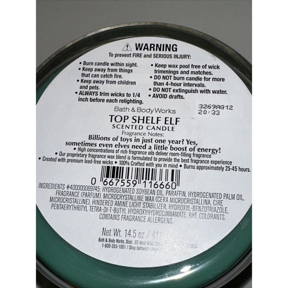 2 Bath & Body Works TOP SHELF ELF 2023 Scented 3-Wick Candle 14.5 oz NEW Set Lot - Picture 15 of 15